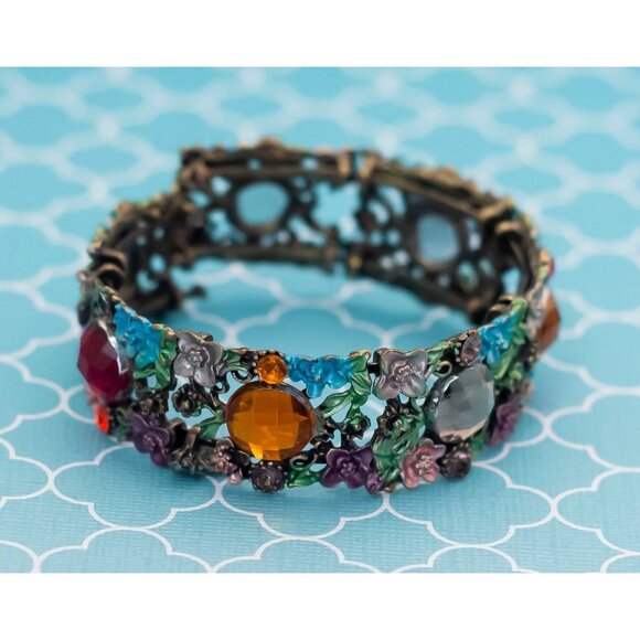 Vintage Elven Garden Elegant Bangle Bracelet 7 inch - R12 - Picture 2 of 3